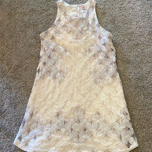 White and blue lace summer dress